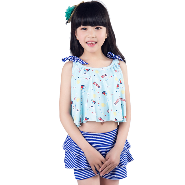 Phim hoạt hình dễ thương cho trẻ em váy hở lưng kích thước quần áo trẻ em cô gái chia công chúa sản xuất đồ bơi bikini 2 mảnh màu đen