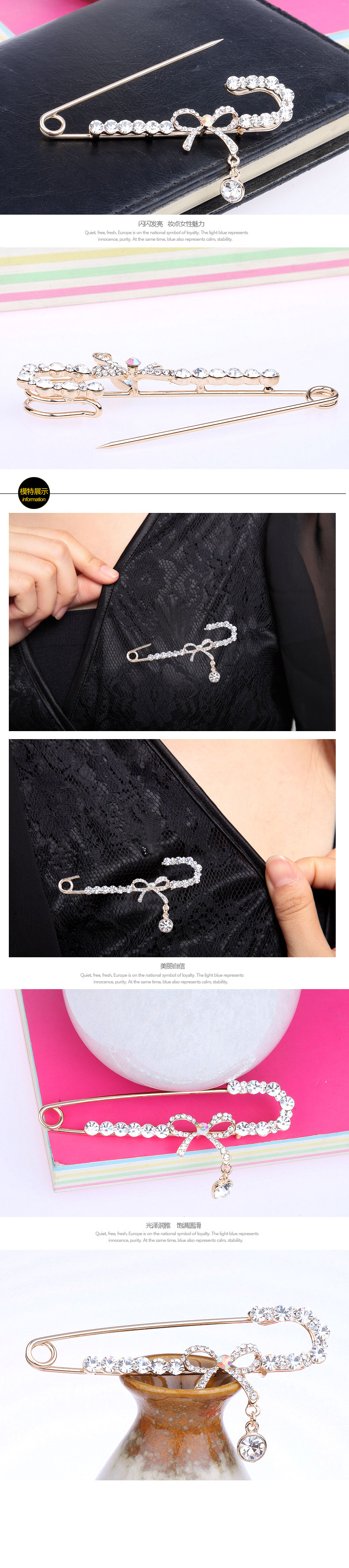 Broche femme en Zircon diamant - Ref 1187934 Image 9