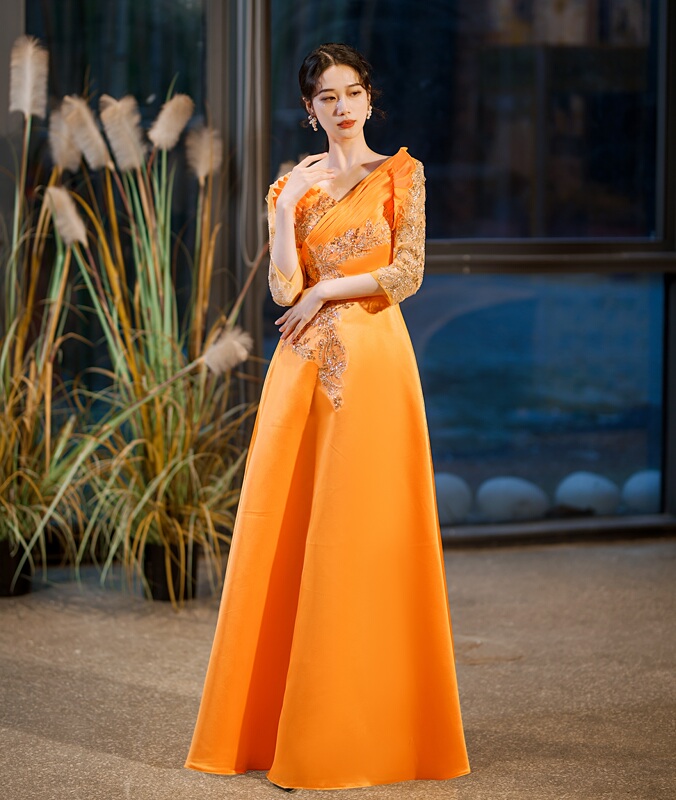 Colorful Yarn 2023 New Style Student Vocal Performance Host Solo Art Exam Costume Long Evening Dress for Women