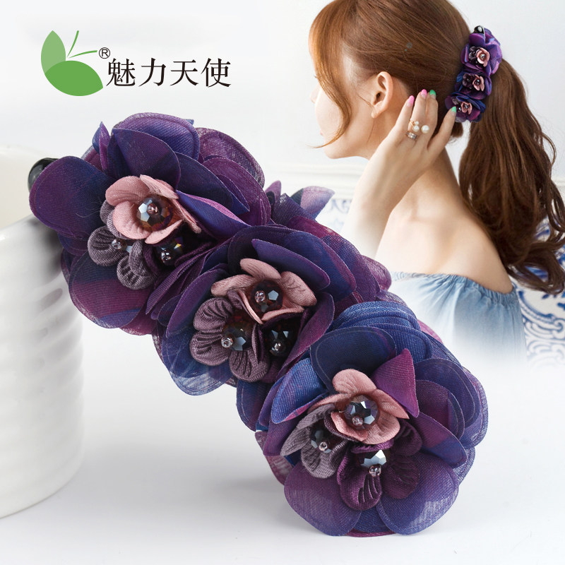 Korean non-slip banana clip ponytail clip twist clip hair ornaments three-dimensional flower ponytail hair clip large simple hair clip jewelry