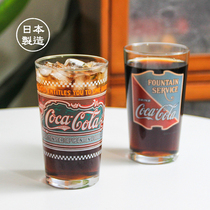 Japan imported Ishizuka glass glass Water cup Coca-Cola memorial cup Retro cup Milk cup Drink cup