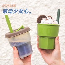 minnow silicone high-value straw cup female handy water cup Net red ins coffee cup accompanying cup