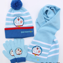 Childrens robot cat hat scarf gloves Doraemon hat Tinker Bell cat wool hat autumn and winter