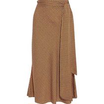 Diane von Furstenberg Lesley drawstring print stretch silk crepe long skirt