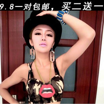 European and American nightclub hipster DJ performance exaggerated personality blade earrings Star hip-hop performance funny earrings earrings