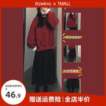 Red dress dress Balloon Flower Style Advanced Sensation Suit Light Ripened Early Spring Ladies Dress New Spring 2022
