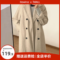 2022 The new womens clothing spring and autumn season what about the fur coat with a large coat of high superior sense and a long early spring dress