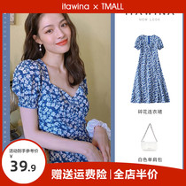 Summer dress 2022 New snow-spinning French style Flowers Fat sister Long dress Long dress with dress Conspicthin High-end Womens Dress