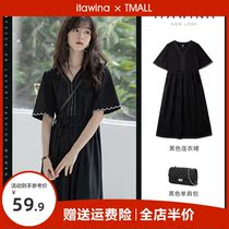 Summer 2022 New female black collection Waistcoat Dress Superior tea Sensation Tea Hysteria Style Design Sensation Small Crowdskirt