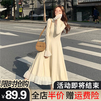 Early spring 2021 new fat mm Womens jumpsuit skirt high-end high-end sweater foreign style with French temperament