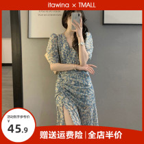 Dont make a design sense a small crowdsourced high-end fat mm first love style broken floral dress dress 2022 Summer dress new womens dress