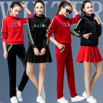 Yang Liping square dance clothing women winter 2018 new double-sided velvet padded velvet dance fitness clothes