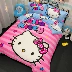 Phim hoạt hình kt Hello Kitty lưới màu đỏ trẻ em giường bông ba hoặc bốn bộ bông công chúa gió giường chăn tấm