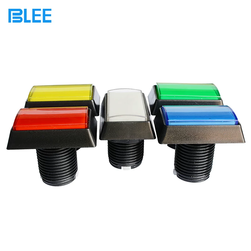 Automatic rectangular button with light, game console, switch key