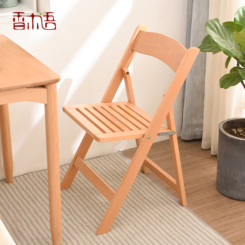 Fragrant wood full solid wood dining chair Folding Chair Japan Style Brief Backrest Desk Chair Meeting Casual Chair Negotiation Chair