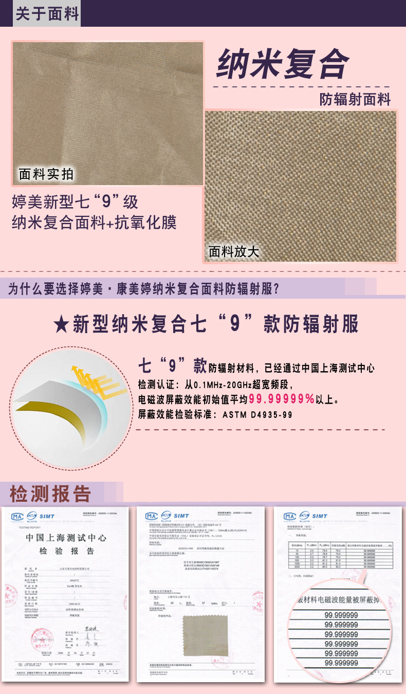 Ting Meikang Mei Ting cửa hàng hàng đầu phụ nữ mang thai đích thực quần áo chống bức xạ kích thước lớn váy bà bầu bằng vải nano tổng hợp có thể tháo rời và có thể giặt áo khoác chống bức xạ