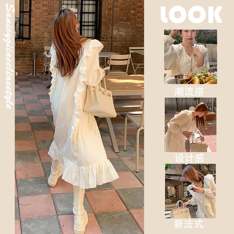 Advanced Pregnancy Woman Dress Spring Dress 2022 New High-end Skirt Net Red Large Size Clothes Spring Ocean Dress Spring Autumn