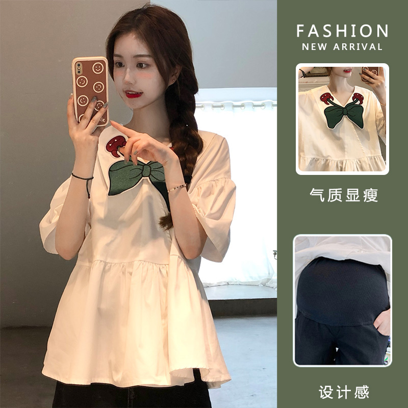 Pregnant woman summer dress suit short sleeve shorts out of fashion Loose Casual Summer Thin 2022 new two sets