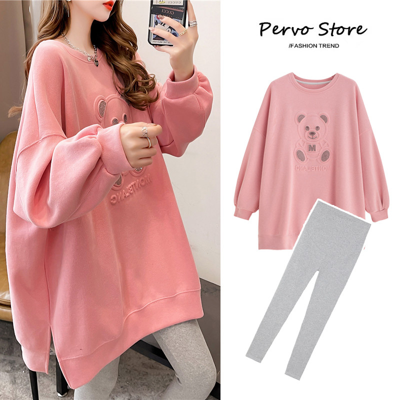 Gestational Maternity Dress Sweatshirt Spring Autumn medium Long version blouses women 2021 Autumn fit new loose winter net red suit jacket