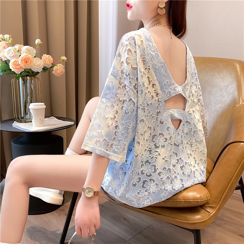 Pregnant woman blouses female T-shirt with long version short sleeves shorts Summer thin summer beating undershirt suit T-shirt Two sets