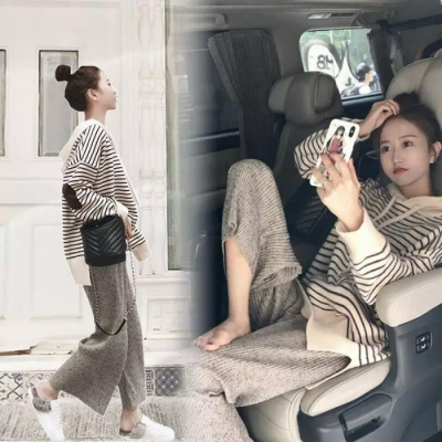 Pregnancy Woman Dress Spring Loaded Suit Fashion style 2021 new out-of-the-net red little subocean Korean version casual Two sets