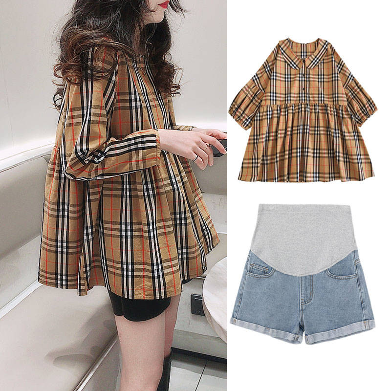 Pregnant woman blouses female T-shirt loose spring summer style relaxation leisure spring clothing suit out of fashion style summer two sets