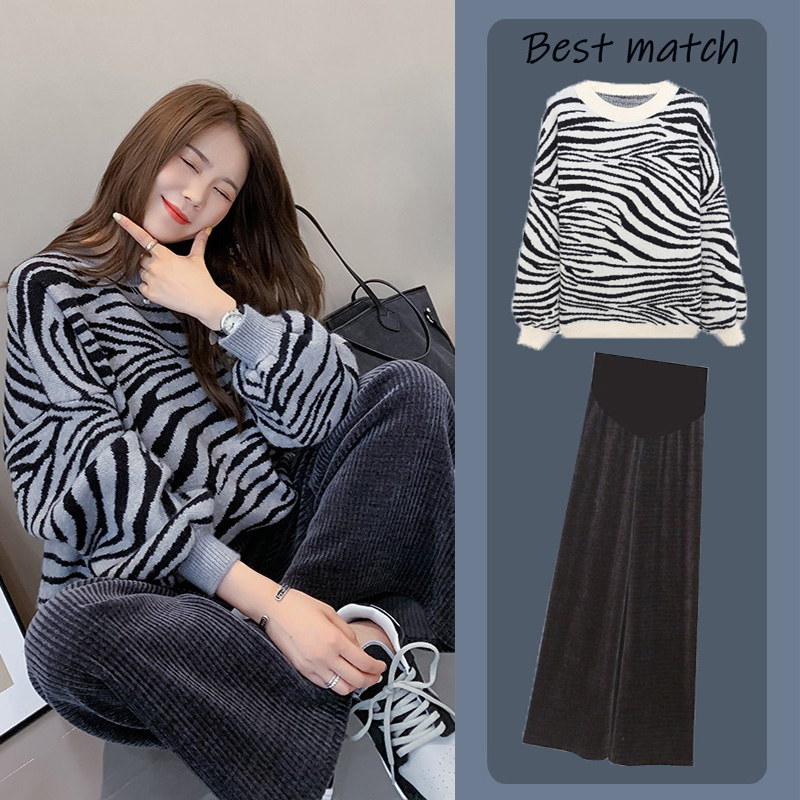 Pregnancy Woman Dress Spring Clothing Blouse Spring Autumn Net Red Sweaty Clothing Necropolis 2021 New suit for long version of two sets