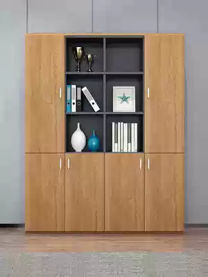 Office large cabinet storage bookcase Wooden storage simple data cabinet File cabinet File cabinet Floor storage cabinet