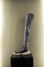 Женские сапоги rick owens 绝版合作款adi二代坦克大底软皮褶皱过膝靴 特价现货