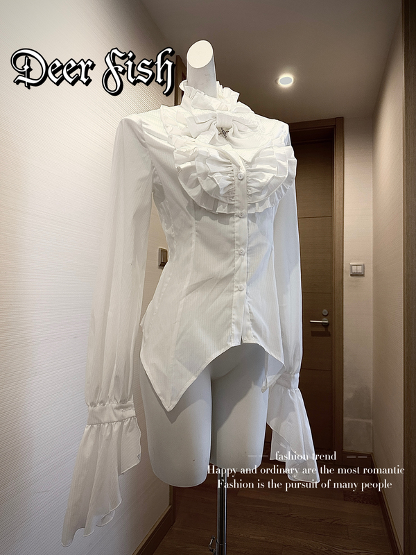 —Prayer· Shirt— Gothic Long-Sleeve Slim-Fit Shirt Deerfish