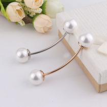 Fashion one-character pin pin buckle big brooch womens sweater scarf cardigan spiral pin Pearl shawl silk towel buckle