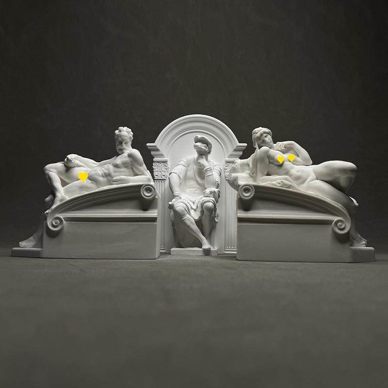 Гипсовая статуя Лоренцо Медичи, скульптура Микеланджело, Настольная книжная полка, Украшение винного шкафа