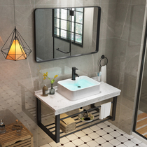 Modern simple marble bracket wash basin cabinet combination Nordic bathroom cabinet toilet wash table wash table Pool