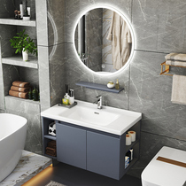 Marble light luxury sink toilet wash cabinet washbasin modern simple bathroom set bathroom cabinet combination