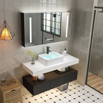 Simple modern marble bathroom cabinet combination hotel toilet wash table wash basin bathroom basin