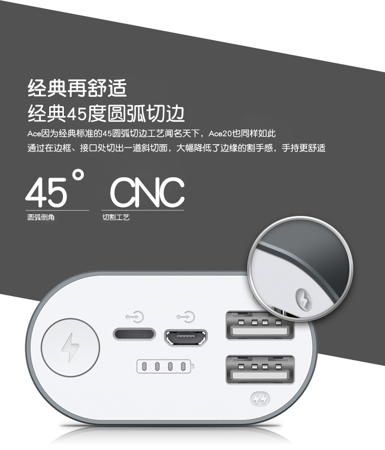 Rome chính thức sạc kho báu hợp kim 20000 mAh dung lượng lớn phổ dụng điện thoại di động ban đầu tùy chỉnh di động đích thực - Ngân hàng điện thoại di động pin dự phòng 10000mah