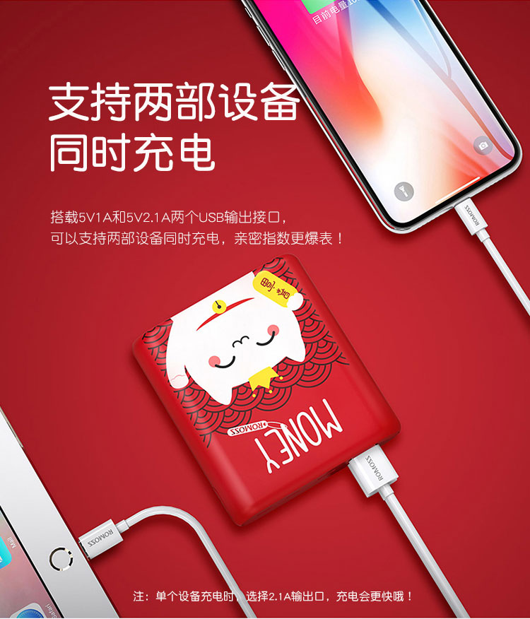 Luo Mashi điện thoại di động sạc phổ kho báu 10.000 mA thông minh sạc nhanh bé gái song sinh dễ thương phim hoạt hình usb 10000 Apple / Android / type-C nhỏ gọn cầm tay điện thoại di động - Ngân hàng điện thoại di động sạc dự phòng umetravel