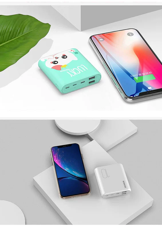 Luo Mashi điện thoại di động sạc phổ kho báu 10.000 mA thông minh sạc nhanh bé gái song sinh dễ thương phim hoạt hình usb 10000 Apple / Android / type-C nhỏ gọn cầm tay điện thoại di động - Ngân hàng điện thoại di động sạc dự phòng hoco 10000mah