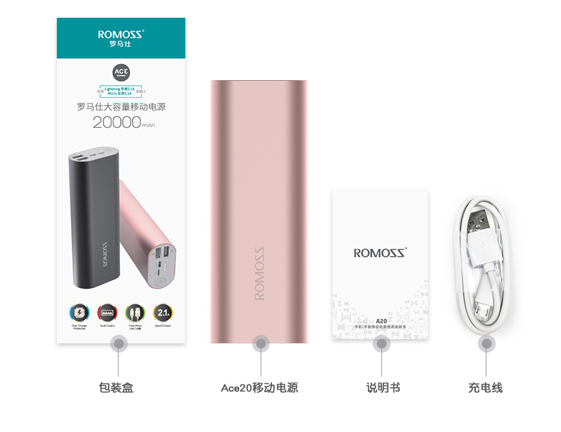 Rome chính thức sạc kho báu hợp kim 20000 mAh dung lượng lớn phổ dụng điện thoại di động ban đầu tùy chỉnh di động đích thực - Ngân hàng điện thoại di động pin dự phòng 10000mah