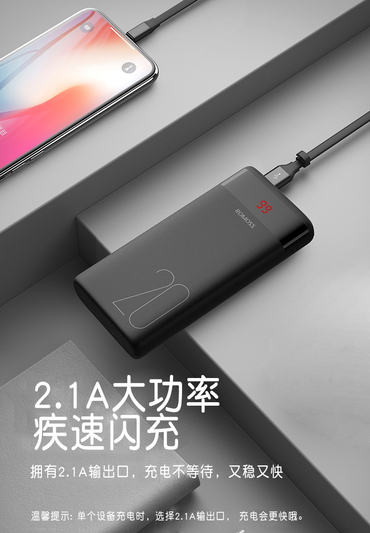 Rome chính thức sạc kho báu 20000 mAh doanh nghiệp nhỏ gọn màu đen Điện thoại di động Type-C 20.000 phổ sạc nhanh mỏng - Ngân hàng điện thoại di động sạc dự phòng cho laptop