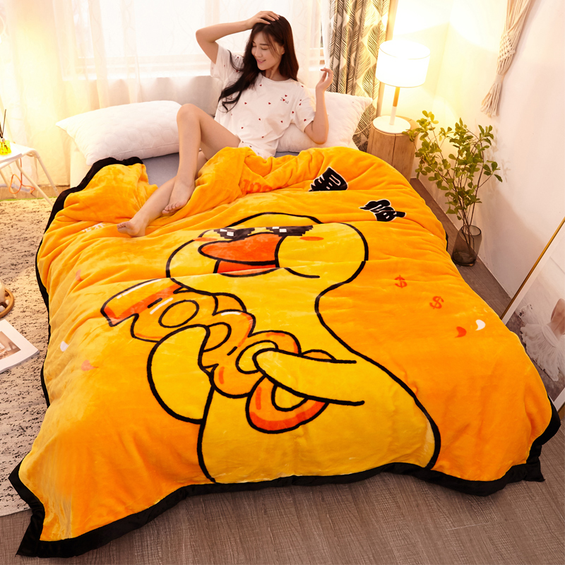 Coral Suede Blanket Double Layer Thickened Rascher Flannel Blanket Quilt Summer Warm Winter Afternoon Nap Cushion Bed Thin