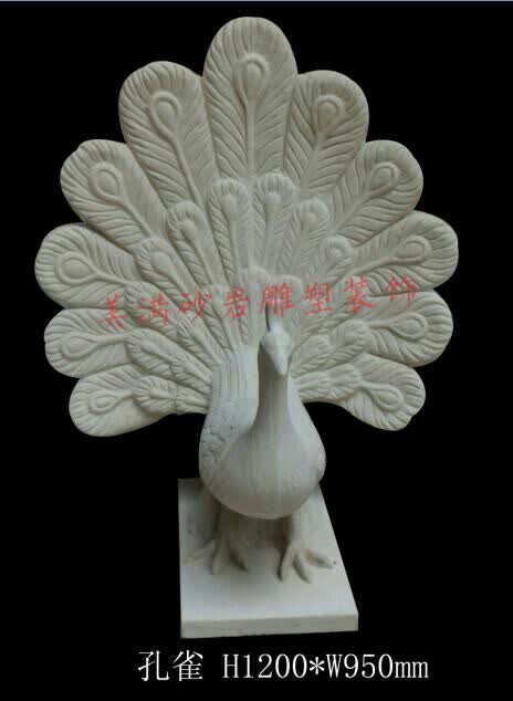 Beautiful sand rock sculpture decoration Artificial sand rock peacock sculpture Garden landscape Chinese peacock sculpture ornaments