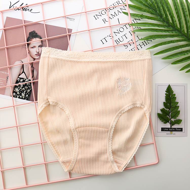 Chất liệu cotton Nhật Bản cotton cotton cao eo cao cỡ XL mã quần lót nữ màu sắc đơn giản thoải mái do lot nu