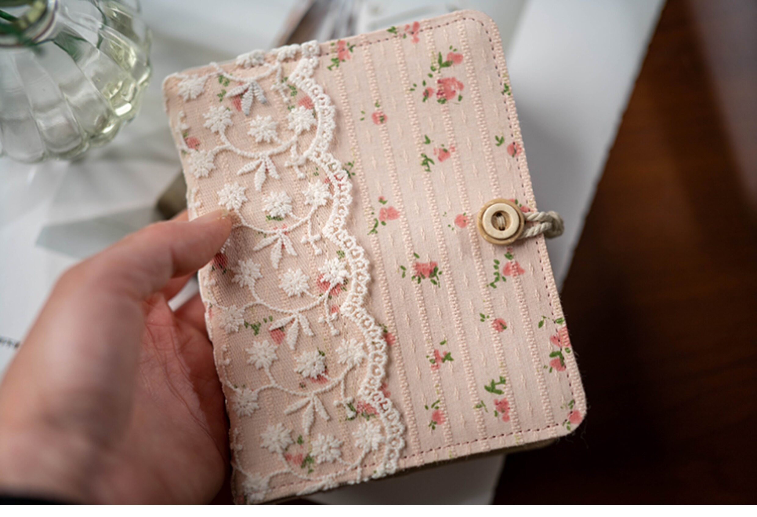 Lace Pink Flower Notebook 1