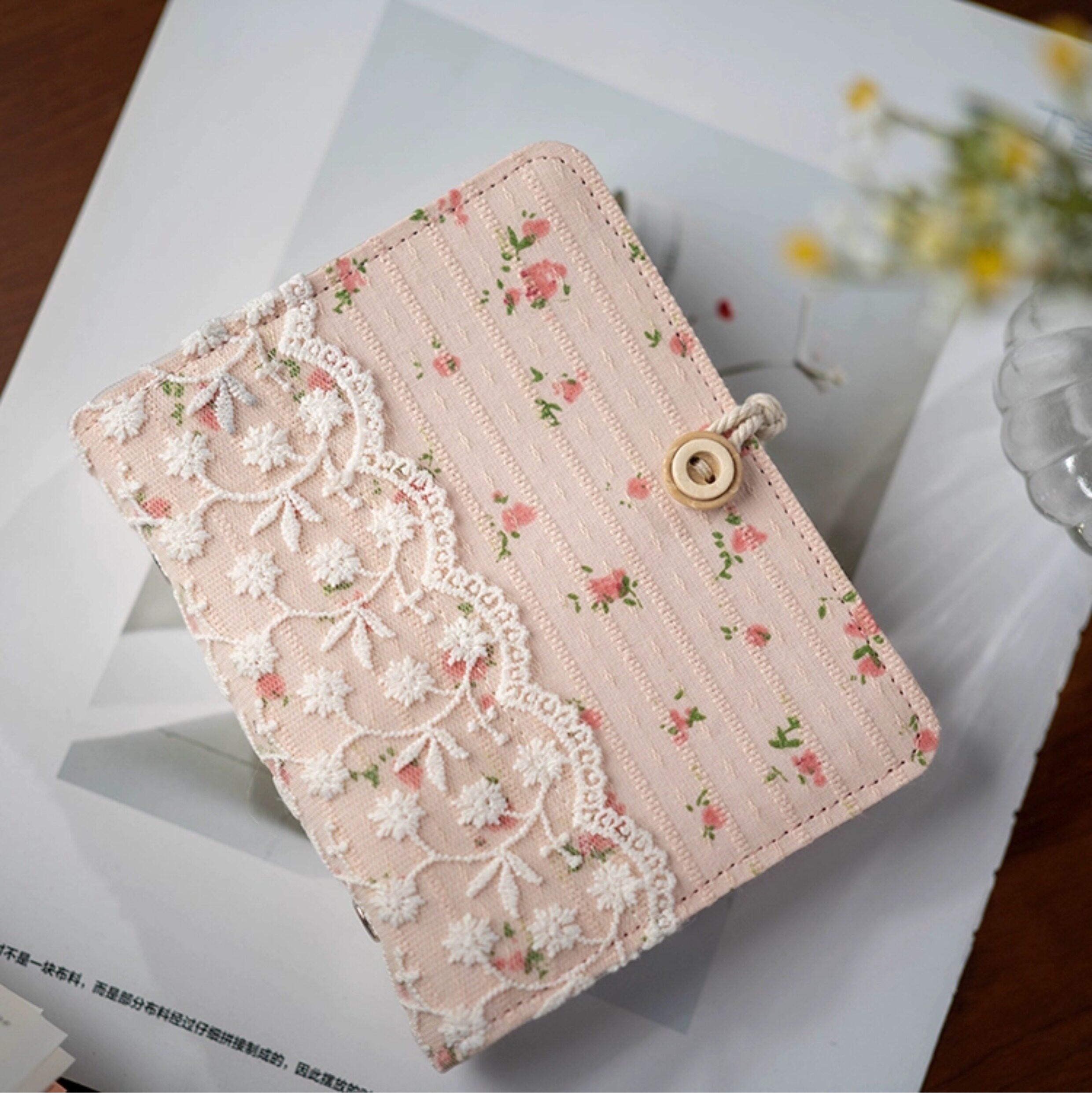 Lace Pink Flower Notebook 3