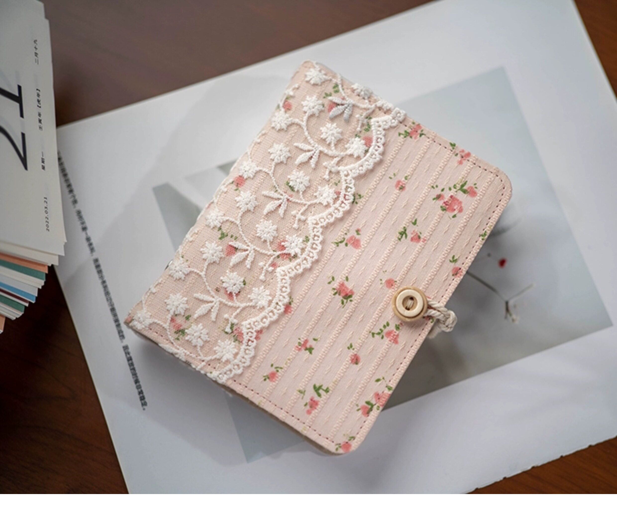 Lace Pink Flower Notebook 4
