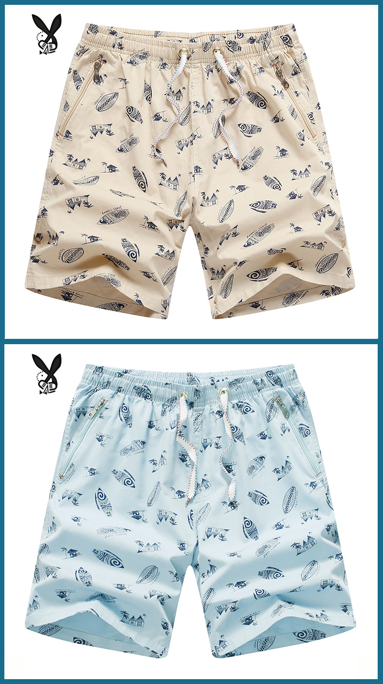 Quần cotton nam nhà rộng năm điểm quần short đi biển 衩 mùa hè giản dị cộng với chất béo quần size lớn mặc quần jean nam hàng hiệu