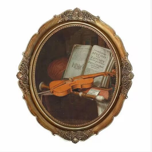 European Retro 6inch 7inch Style, Can Be Hung or Placed, Palace-Style Photo Frame, Creative Oval Hanging Ornament, Classical Picture Frame, Small Ornament