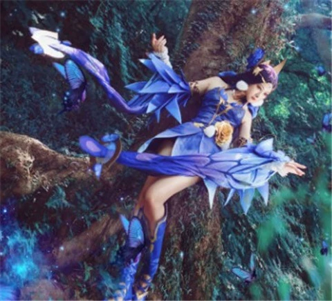 Cos trang phục vua vinh quang Diao Chan bướm ước mơ trang phục cosplay trang phục để gửi bông tai mũ trang trí trán - Cosplay