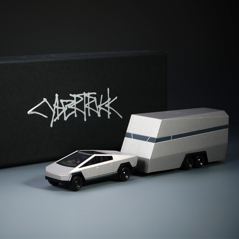 Silver Pickup Suit & In Stock1 : 64   01 Limited Edition Metal Tesla of new style Pickup SUV Toys alloy simulation boy automobile Model